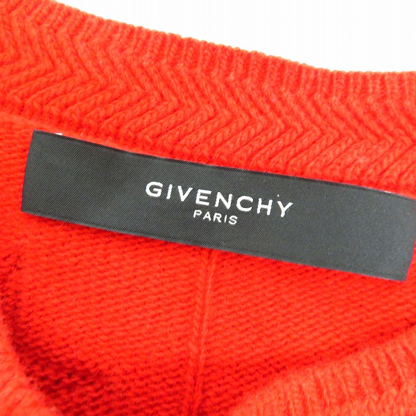 実際に弊社で買取させて頂いたGivenchy/ジバンシー 14FW スター刺繍 ニットセーター レッド/Mの画像 2枚目
