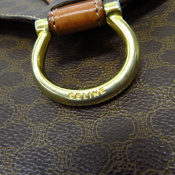 実際に弊社で買取させて頂いたCELINE/セリーヌ マカダム柄 ヴィンテージ マグネットボタン ショルダーバッグの画像 7枚目