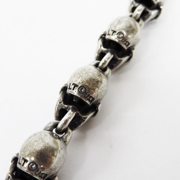 実際に弊社で買取させて頂いた【ギャラ付】LEATHERS&TREASURES/レザーズアンドトレジャーズ スモールスカルリンクブレスレット 9スカルズの画像 3枚目