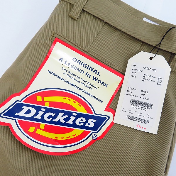 実際に弊社で買取させて頂いた【未使用】FACTOTUM×DICKIES/ファクトタム×ディッキーズ 1タックロングベルトチノスラックス BEIGE/09050136/48の画像 8枚目
