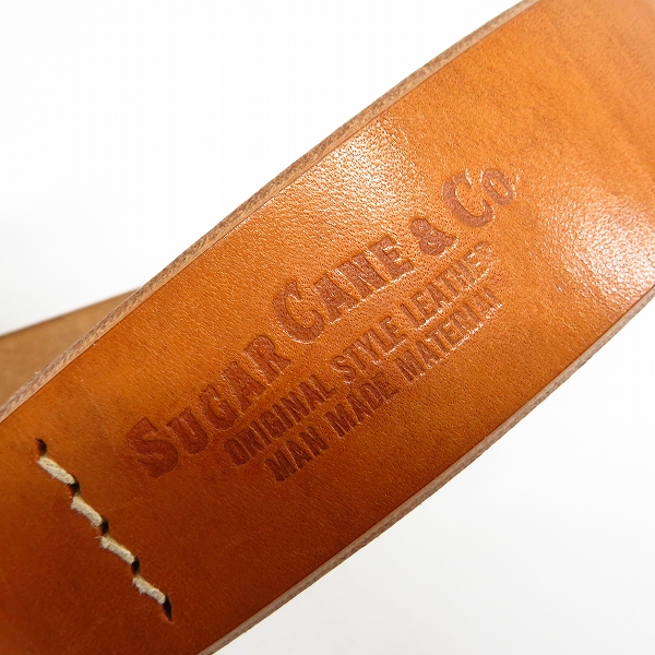実際に弊社で買取させて頂いたSUGAR CANE/シュガーケーン ORIGINAL STYLE LEATHER MAN MADE MATERIAL レザー ベルト/32の画像 2枚目