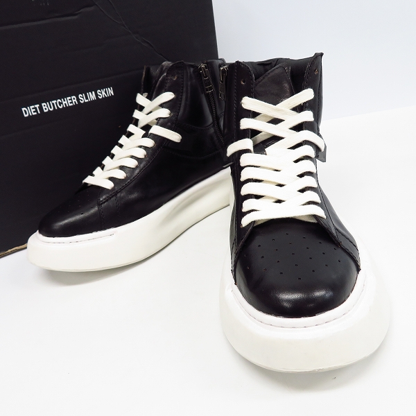実際に弊社で買取させて頂いたDIET BUTCHER SLIM SKIN/ダイエットブッチャースリムスキン  レザー ハイカット スニーカー/43/D181D102
