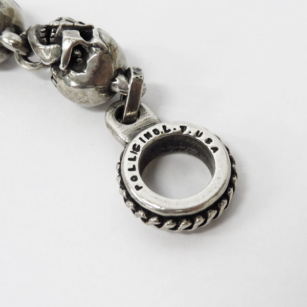 実際に弊社で買取させて頂いた【ギャラ付】LEATHERS&TREASURES/レザーズアンドトレジャーズ スモールスカルリンクブレスレット 9スカルズの画像 2枚目