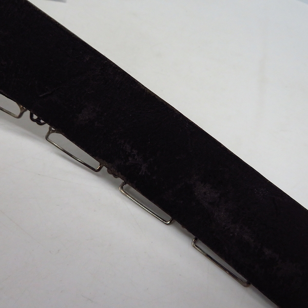 実際に弊社で買取させて頂いたBALMAIN/バルマン 11SS T909 B902 TRIANGLE LEATHER BELT レザーベルト/90の画像 6枚目