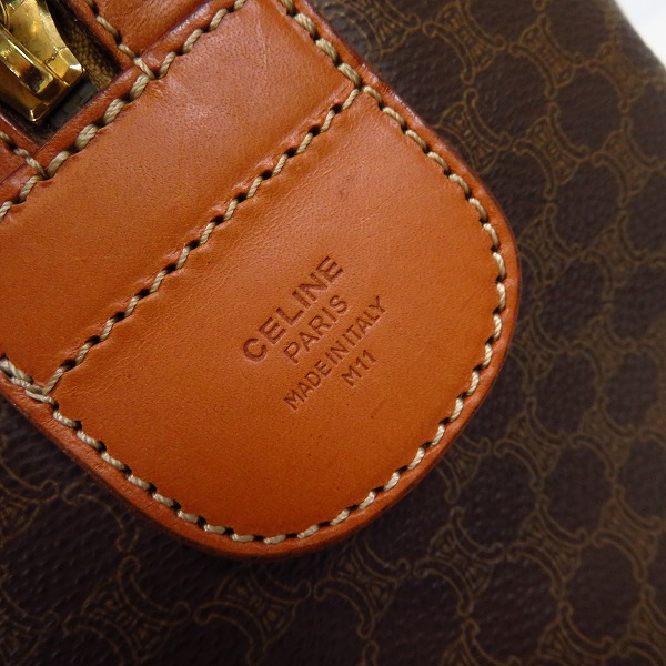実際に弊社で買取させて頂いたCELINE/セリーヌ マカダム柄 ヴィンテージ ボストンバッグ 南京錠付きの画像 6枚目