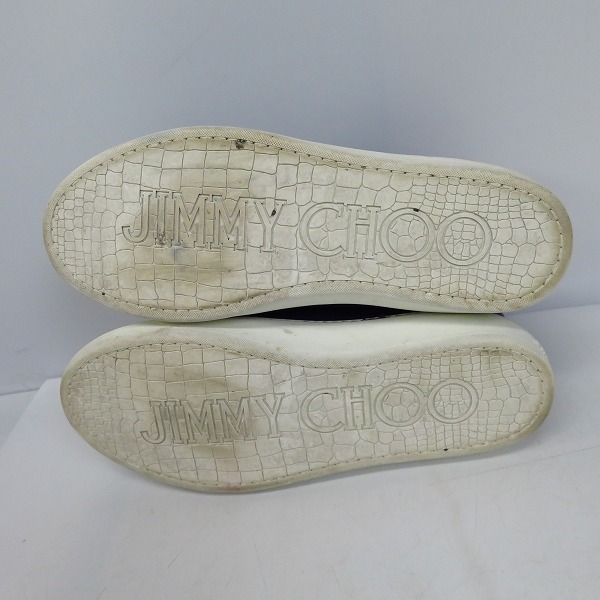 実際に弊社で買取させて頂いたJIMMY CHOO/ジミーチュウ レザーハイカットスニーカー ブルー系 41の画像 2枚目