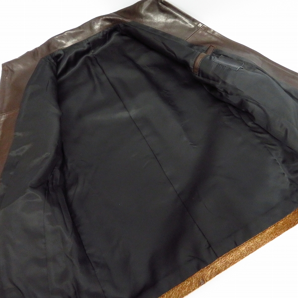 実際に弊社で買取させて頂いたBACKLASH/バックラッシュ ホースヘアー イタリアンオイルカーフ ブルゾン/1300-01/Lの画像 2枚目