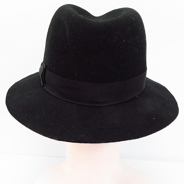実際に弊社で買取させて頂いたCA4LA/カシラ knox 日本製 ウール100% 中折ハット ブラック/黒の画像 3枚目