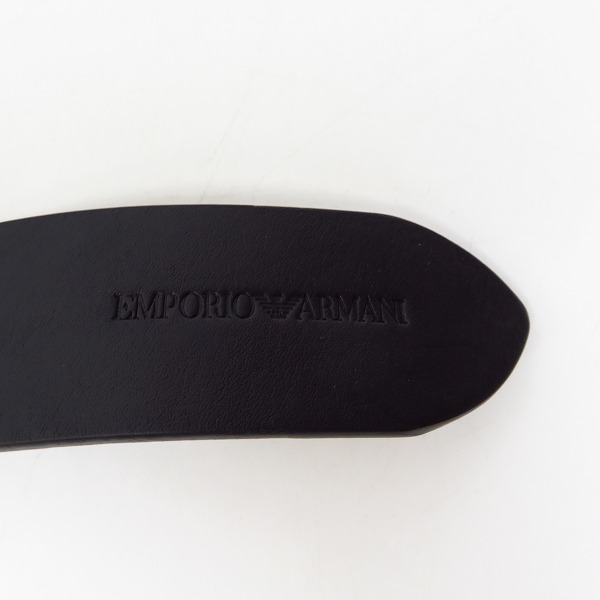 実際に弊社で買取させて頂いた【未使用】EMPORIO ARMANI/エンポリオ アルマーニ レザー ロゴバックル ベルト Y4S201 90/36の画像 4枚目