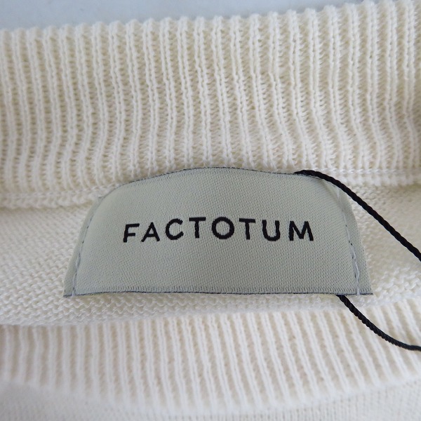 実際に弊社で買取させて頂いた【未使用】FACTOTUM/ファクトタム 12ゲージコットンウールアンサンブルクルーネックニット 01091136/44の画像 2枚目