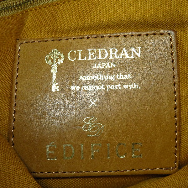 実際に弊社で買取させて頂いたEDIFICE×CLEDRAN/エディフィス×クレドラン 2WAY トート クラッチバック レザー切替の画像 5枚目