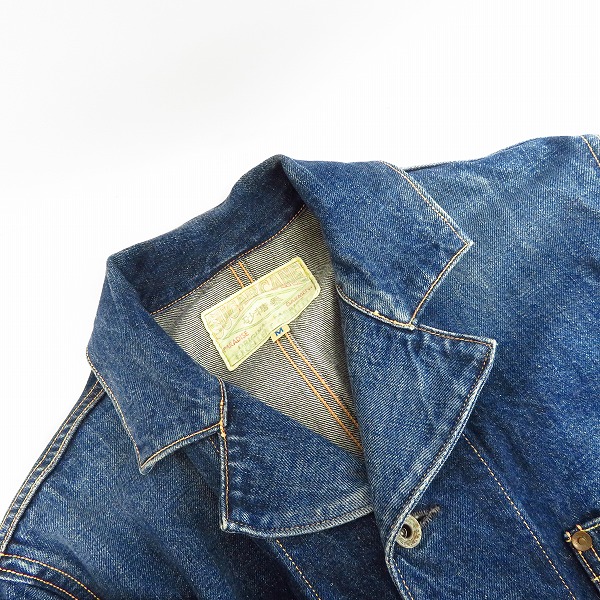実際に弊社で買取させて頂いたSUGAR CANE/シュガーケーン 砂糖黍デニム カバーオール/デニムジャケット SC10160/Mの画像 4枚目
