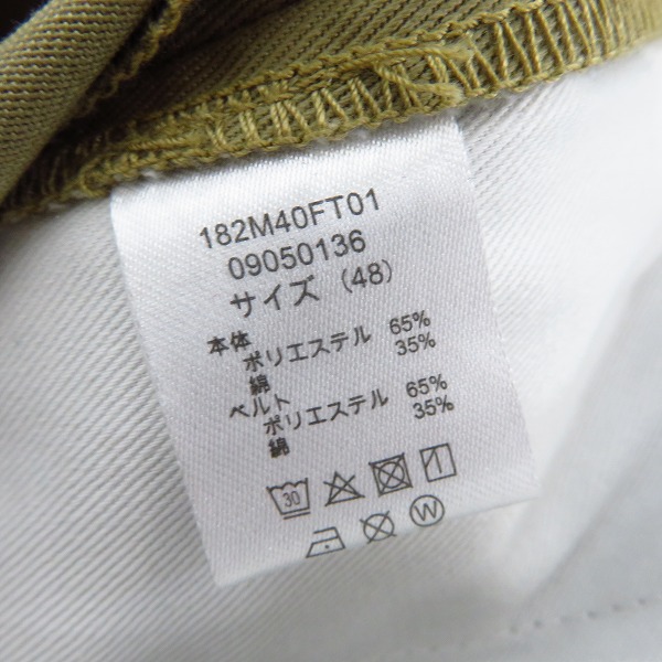実際に弊社で買取させて頂いた【未使用】FACTOTUM×DICKIES/ファクトタム×ディッキーズ 1タックロングベルトチノスラックス BEIGE/09050136/48の画像 4枚目