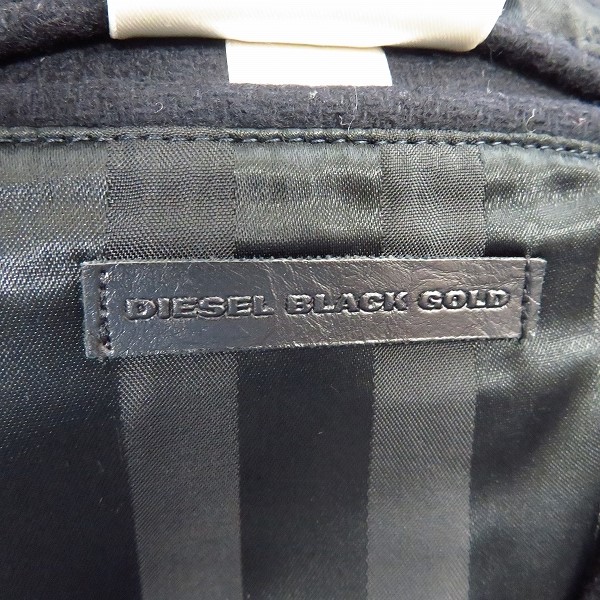 実際に弊社で買取させて頂いたDIESEL BLACK GOLD/ディーゼル ブラック ゴールド 襟 ファー Pコート/48の画像 3枚目