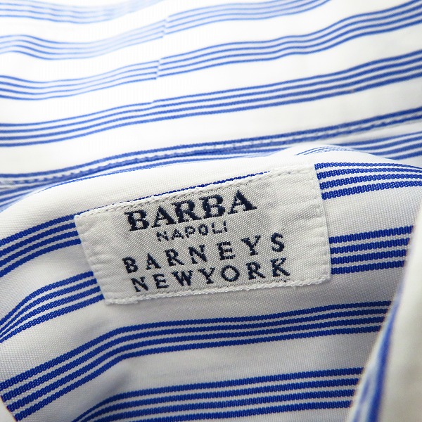 実際に弊社で買取させて頂いたBARBA×BARNEYS NEWYORK/バルバ×バーニーズニューヨーク ストライプ柄 ドレスシャツ/39の画像 2枚目