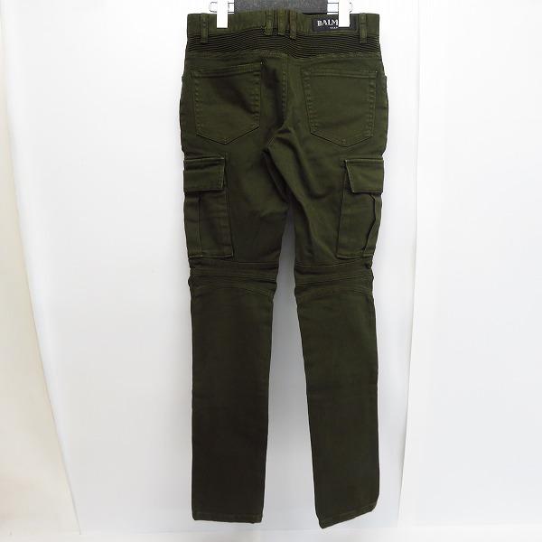 実際に弊社で買取させて頂いたBALMAIN/バルマン バイカーパンツ カーゴパンツ カーキ 28の画像 1枚目
