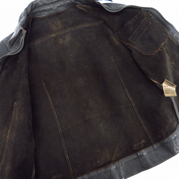 実際に弊社で買取させて頂いたISAMU KATAYAMA BACKLASH/バックラッシュ 半袖/ハーフスリーブ カウレザー ジップアップ シャツ 964-01 Size：Sの画像 2枚目