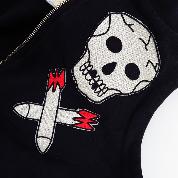 実際に弊社で買取させて頂いたHYDROGEN/ハイドロゲン スカルワッペン ノースリーブ ジップアップパーカー/ベスト Sの画像 5枚目