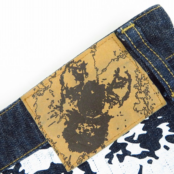 実際に弊社で買取させて頂いたBackChannel/バックチャンネル デニムパンツ/ハーフパンツ ゴーストライオンプリント/Mの画像 2枚目