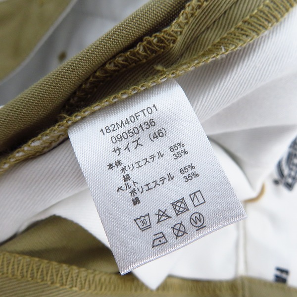 実際に弊社で買取させて頂いた【未使用】FACTOTUM×DICKIES/ファクトタム×ディッキーズ 1タックロングベルトチノスラックス BEIGE/09050136/46の画像 4枚目
