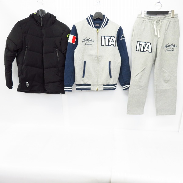 実際に弊社で買取させて頂いたKappa/カッパ ITA ロゴ スウェット ブルゾン/パンツ ダウンジャケット Size：S/M 3点セット