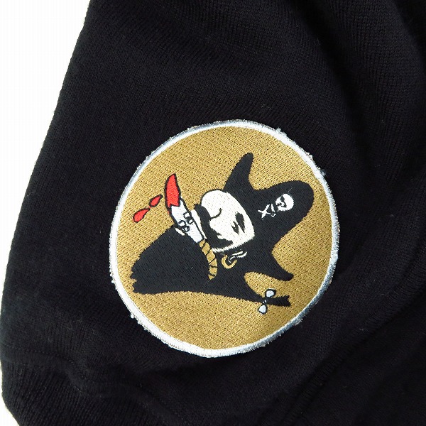 実際に弊社で買取させて頂いたHYDROGEN/ハイドロゲン スカルワッペン 刺繍 ジップアップ ニットパーカー S の画像 6枚目