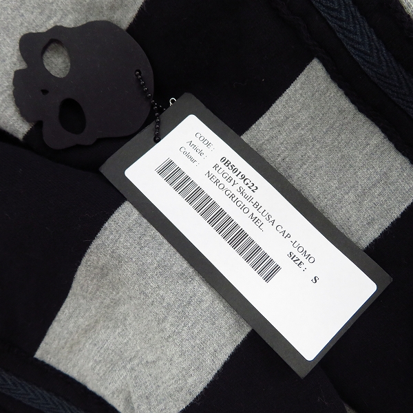 実際に弊社で買取させて頂いたHYDROGEN/ハイドロゲン スカル刺繍 ボーダー柄 プルオーバー パーカー/フーディー Size：Sの画像 7枚目