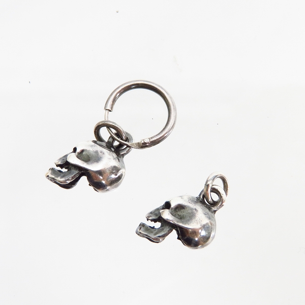 実際に弊社で買取させて頂いた【難有り含む】CRAZY PIG DESIGNS/クレイジーピッグ スカル フープピアス 2点セット の画像 1枚目