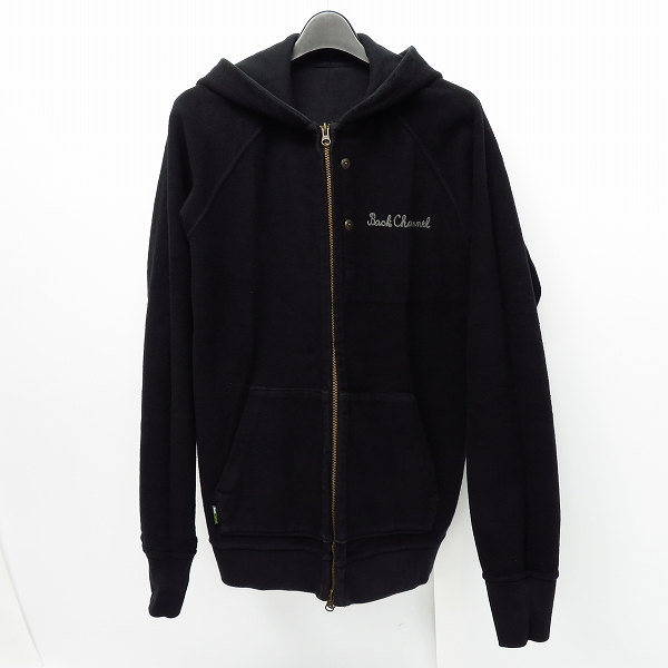 実際に弊社で買取させて頂いたBackChannel/バックチャンネル リバーシブル ジップアップパーカー ポケットデザイン ブラック/Lの画像 2枚目