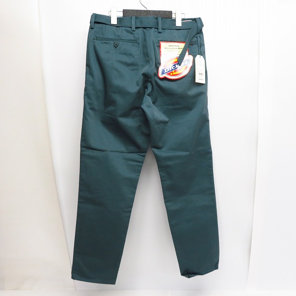 実際に弊社で買取させて頂いた【未使用】FACTOTUM×DICKIES/ファクトタム×ディッキーズ 1タックロングベルトチノスラックス GREEN/09050136/48の画像 1枚目