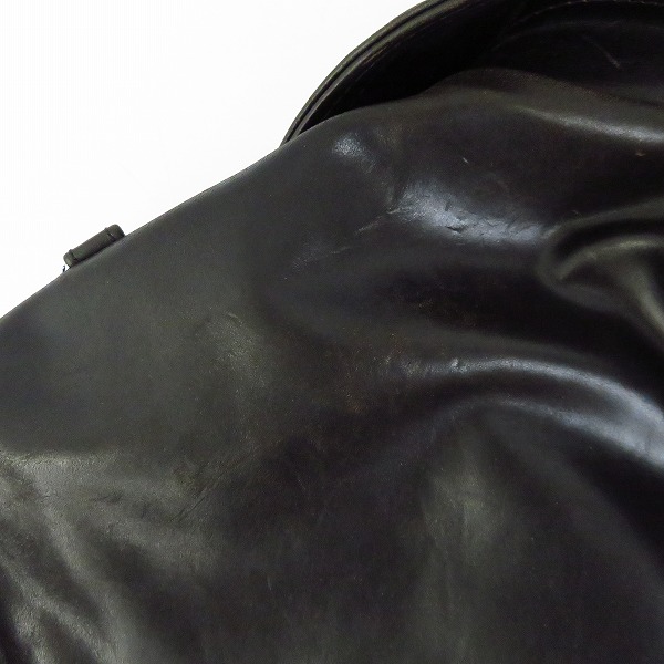 実際に弊社で買取させて頂いたISAMUKATAYAMA BACKLASH/バックラッシュ ダブルライダースジャケット ホーインレザー 1642-01 Sの画像 4枚目