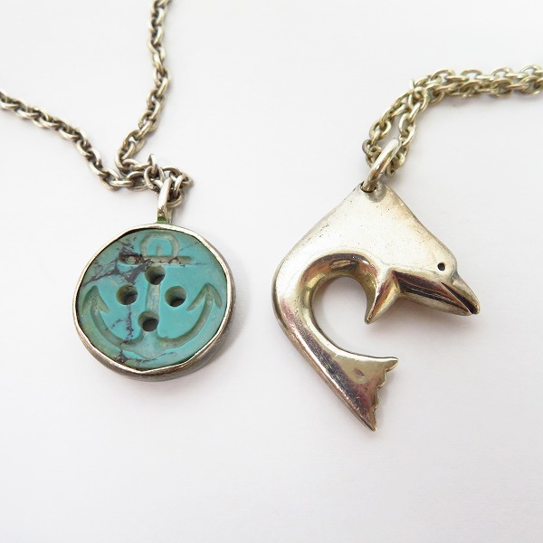 実際に弊社で買取させて頂いたBLUE BLUE/ブルーブルー イルカモチーフ/ボタンターコイズ ネックレス 2点セットの画像 1枚目