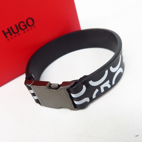 実際に弊社で買取させて頂いたHUGO BOSS/ヒューゴボス カーフスキン ロゴプリント ブレスレット