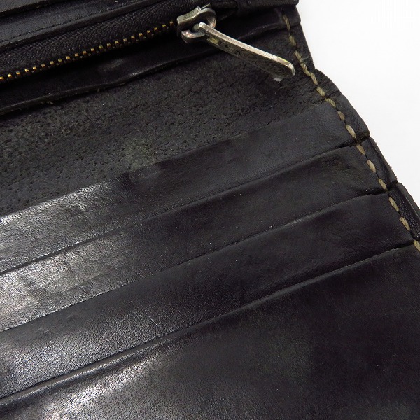 実際に弊社で買取させて頂いた【難有り】FUNNY/ファニー カービングレザー コンチョ ロングウォレット/長財布の画像 5枚目