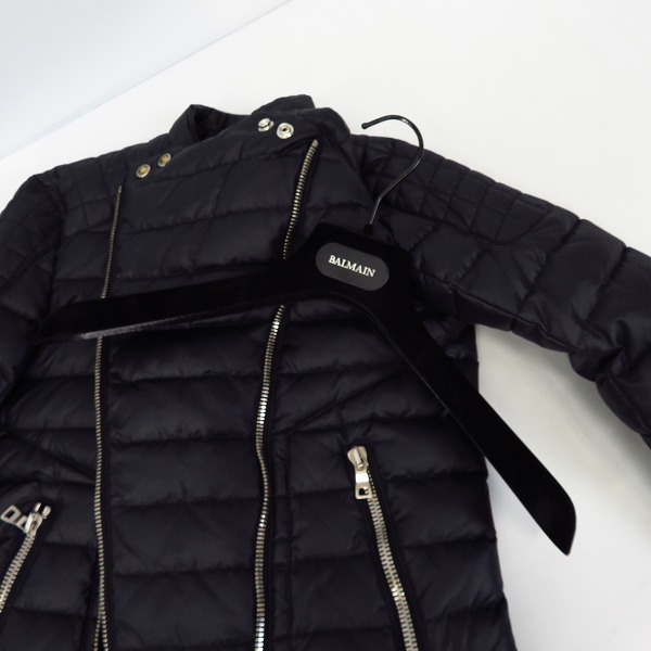 実際に弊社で買取させて頂いたBALMAIN/バルマン 12AW バイカーダウンジャケット ネイビー 44の画像 7枚目