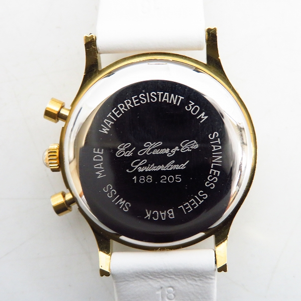 実際に弊社で買取させて頂いたTAG HEUER/タグホイヤー エドワードホイヤー 創立125周年 Ref-188.205 手巻機械式クロノグラフ Cal-1883の画像 4枚目