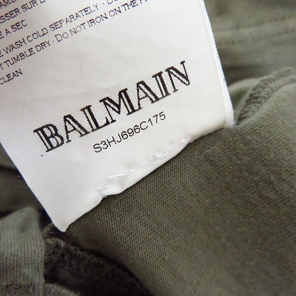実際に弊社で買取させて頂いたBALMAIN/バルマン 13SS ヘンリーネック Tシャツ カーキ/XSの画像 5枚目