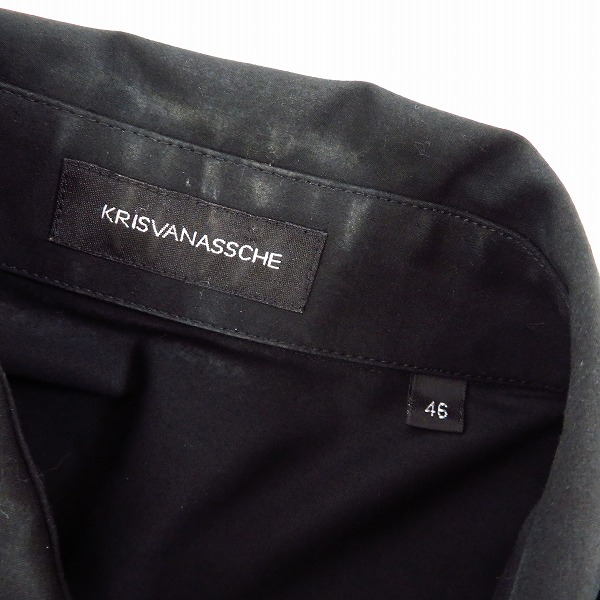 実際に弊社で買取させて頂いたKRISVANASSCHE/クリスヴァンアッシュ 無地 長袖シャツ ブラック/46の画像 2枚目