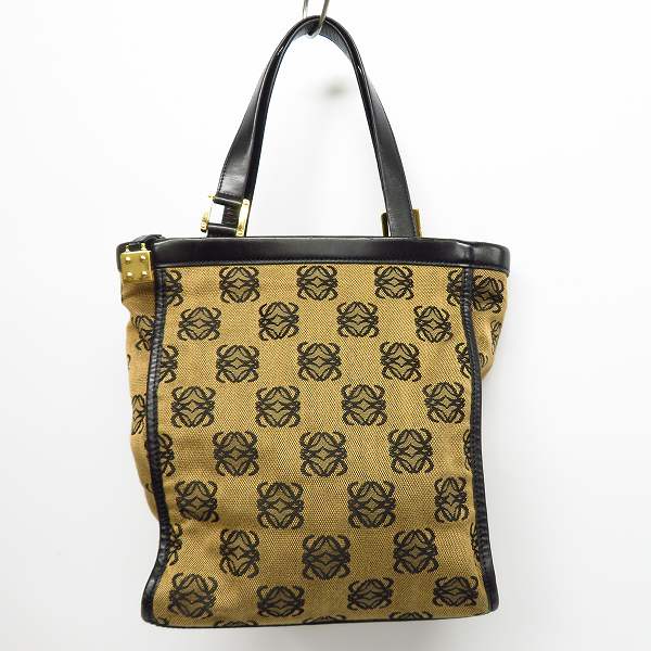 実際に弊社で買取させて頂いたLOEWE/ロエベ ロゴ総柄 キャンバス×レザー ハンドバッグ