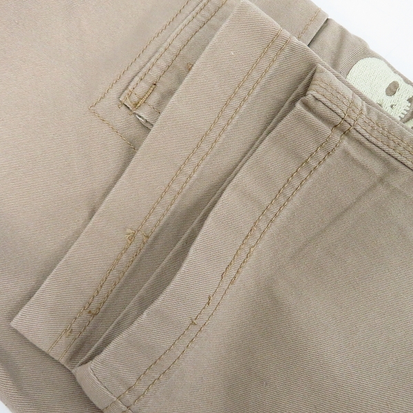 実際に弊社で買取させて頂いたHYDROGEN/ハイドロゲン スカル刺繍 コットン カーゴパンツ ベージュ Size：30の画像 8枚目