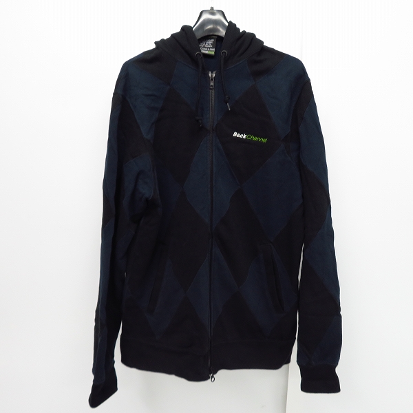 実際に弊社で買取させて頂いたBackChannel/バックチャンネル ジップアップパーカー ダイヤチェック ブラック/ネイビー L