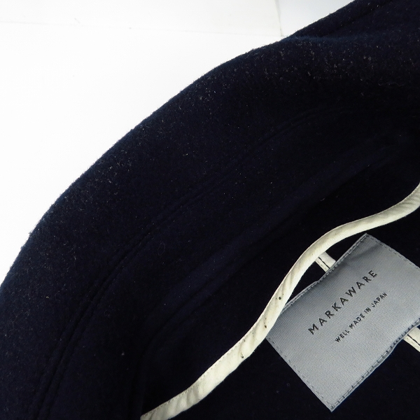 実際に弊社で買取させて頂いたMARKAWARE/マーカウェア ウールコート フード 日本製/1の画像 5枚目
