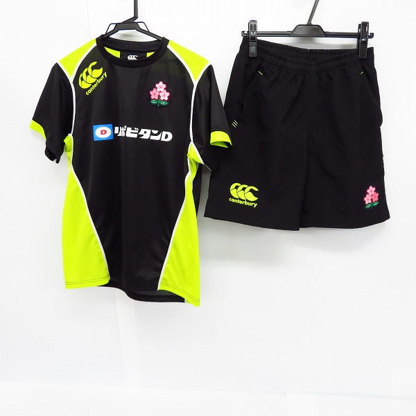 実際に弊社で買取させて頂いたCANTERBURY/カンタベリー 日本代表 プラクティスショーツ/プラクティスシャツ/M/2点セット