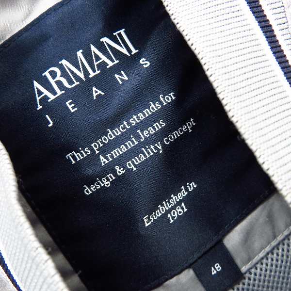 実際に弊社で買取させて頂いた【国内正規】ARMANI JEANS/アルマーニジーンズ バックロゴ ナイロンブルゾン 48の画像 2枚目