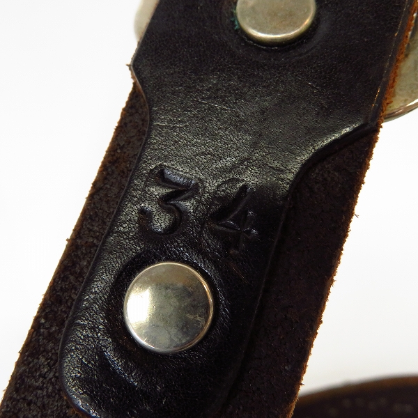 実際に弊社で買取させて頂いたHTC/エイチティーシー ナロースタッズ レザーベルト 34の画像 3枚目