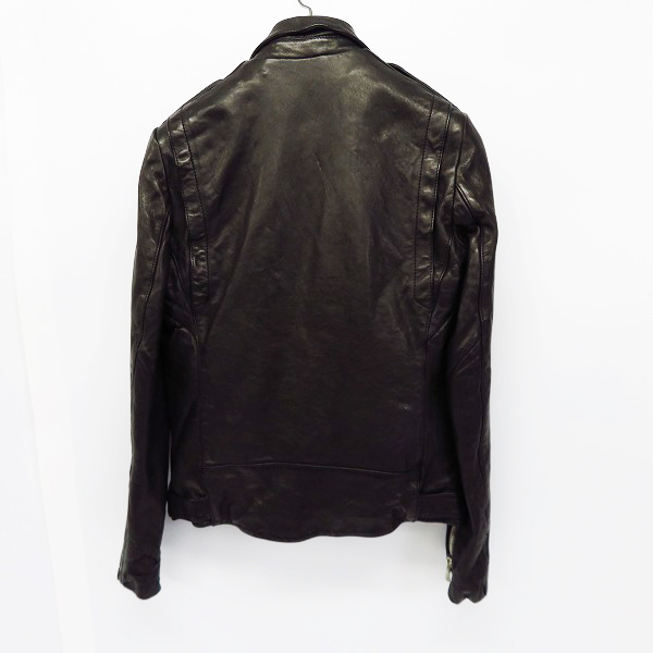 実際に弊社で買取させて頂いたBALMAIN/バルマン ダブルライダースレザージャケット ブラックの画像 1枚目