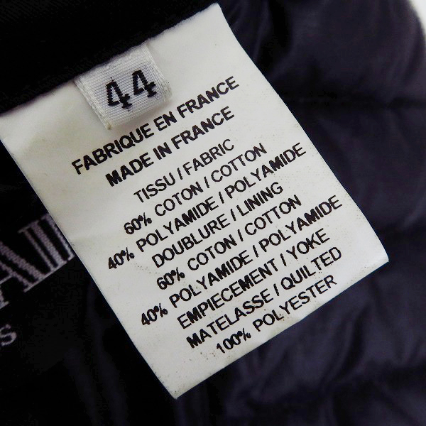 実際に弊社で買取させて頂いたBALMAIN/バルマン 12AW バイカーダウンジャケット ネイビー 44の画像 3枚目