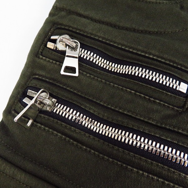 実際に弊社で買取させて頂いたBALMAIN/バルマン バイカーパンツ カーゴパンツ カーキ 28の画像 5枚目