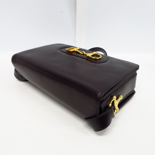 実際に弊社で買取させて頂いたCELINE/セリーヌ ヴィンテージ ホースビット レザー ショルダーバックの画像 2枚目