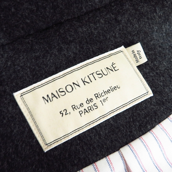 実際に弊社で買取させて頂いたMAISON KITSUNE/メゾンキツネ ウール混 コート/Sの画像 3枚目
